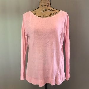 Lilly Pulitzer Pink crew neck linen sweater/ top M
